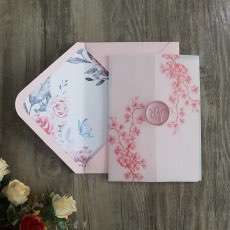 Romantic Invitation Card Pink Wedding Card Foiling Invitation Customized